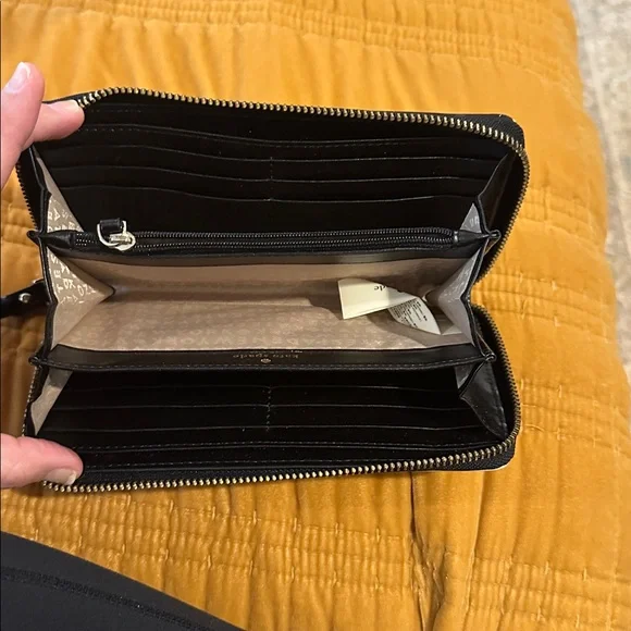 Kate Spade Black and Cream Striped Wallet - Picture 3 of 5